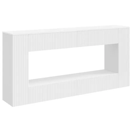 vidaXL Konzolasztal Csíkos Fehér 155 x 29 x 74 cm Mérnöki fa