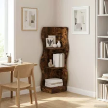   vidaXL Sarokpolc polcokkal Füstös Tölgy 34 x 33 x 102 cm Szerelt Fa