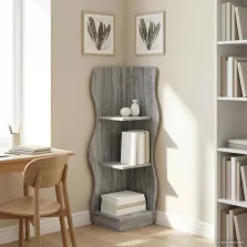   vidaXL Sarokpolc polcokkal Szürke Sonoma 34 x 33 x 102 cm Szerelt Fa