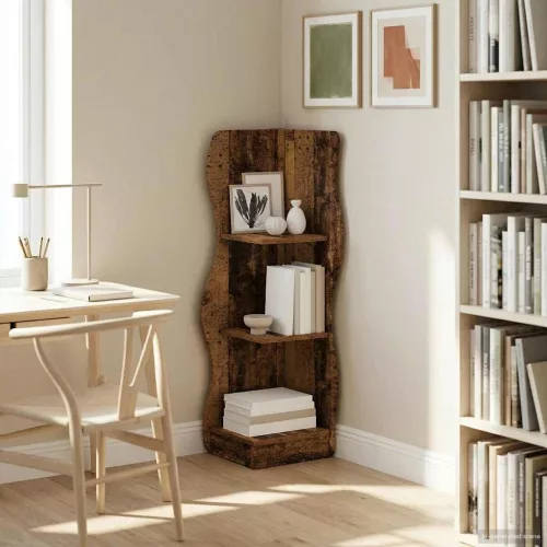 vidaXL Sarokpolc polcokkal Antik Fa 34 x 33 x 102 cm Szerelt Fa