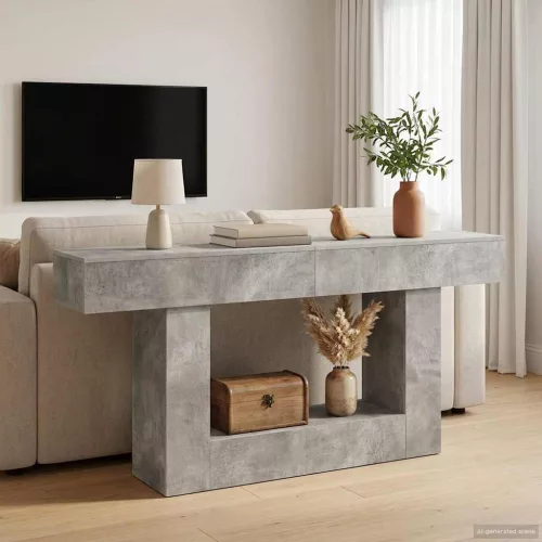 vidaXL Beton Szürke 160 x 30 x 74 cm