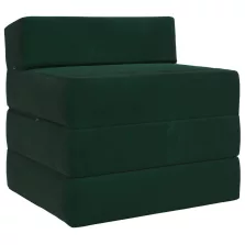   vidaXL Összecsukható kanapéágy Sötétzöld 200 x 70 x 15 cm Bársony