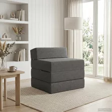   vidaXL Összecsukható kanapéágy Világosszürke 200 x 70 x 10 cm Szövet