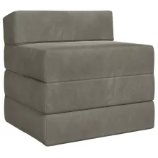   vidaXL Összecsukható kanapéágy Világosszürke 200 x 70 x 10 cm Bársony