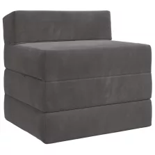   vidaXL Összecsukható kanapéágy Sötétszürke 200 x 70 x 10 cm Bársony