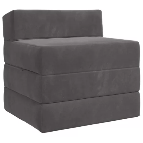 vidaXL Összecsukható kanapéágy Sötétszürke 200 x 70 x 10 cm Bársony