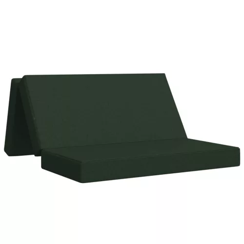 vidaXL Összecsukható kanapéágy 120 x 67 x 45 cm Sötétzöld