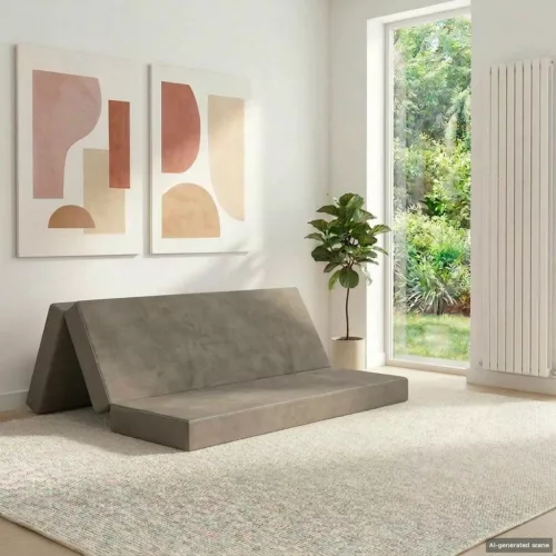 vidaXL Összecsukható kanapéágy 120 x 67 x 45 cm Világosszürke