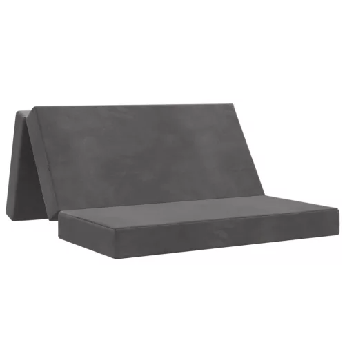 vidaXL Összecsukható kanapéágy 120 x 67 x 45 cm Sötétszürke