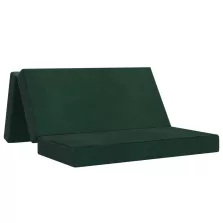   vidaXL Összecsukható kanapéágy 140 x 67 x 45 cm Sötétzöld
