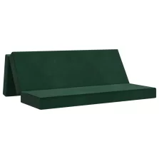   vidaXL Összecsukható kanapéágy 180 x 67 x 45 cm Sötétzöld