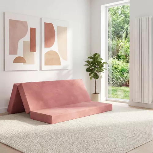 vidaXL Összecsukható kanapéágy 180 x 67 x 45 cm Rózsaszín