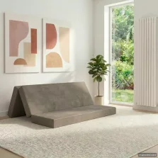   vidaXL Összecsukható kanapéágy 160 x 67 x 45 cm Világosszürke