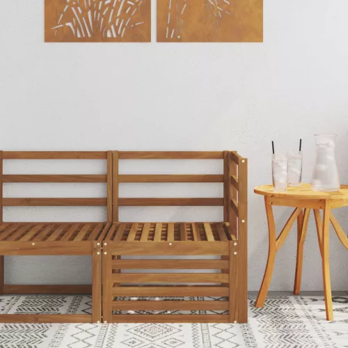 vidaXL Kültéri Sarokkanapé Tömör Akácfa Természetes 63 x 63 x 73 cm