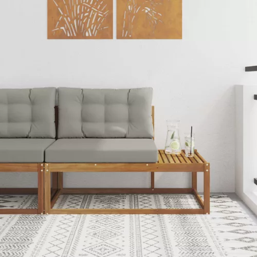 vidaXL Kültéri végkanapé Természetes 115 x 83 x 73 cm Tömör Akácfa