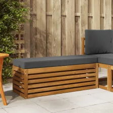   vidaXL Székpad Természetes és antracit 115 x 43 x 37 cm Tömör Akácfa
