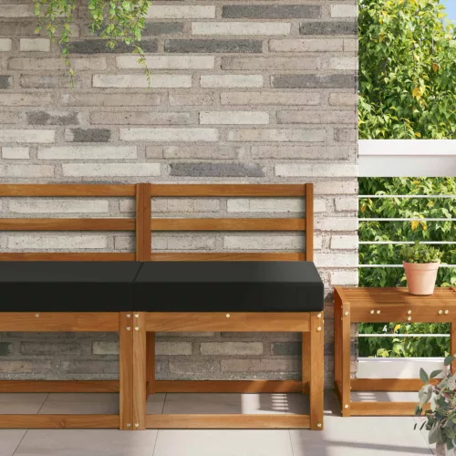 vidaXL Kültéri kanapé párna Fekete 60 x 60 x 8 cm Poliészter