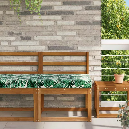 vidaXL Kültéri kanapé párna Levél mintázat 60 x 60 x 8 cm Poliészter