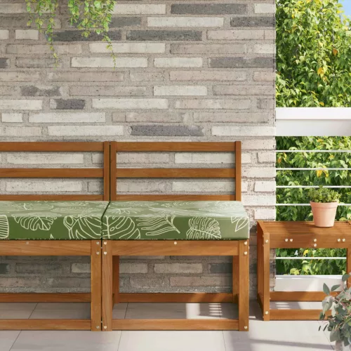 vidaXL Kültéri kanapé párna Levélminta 60 x 60 x 8 cm Poliészter