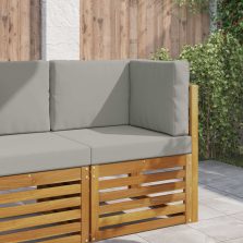 vidaXL Kültéri kanapé párna 3 pcs Szürke Poliészter