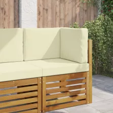 vidaXL Kültéri kanapé párna 3 pcs Krém Poliészter