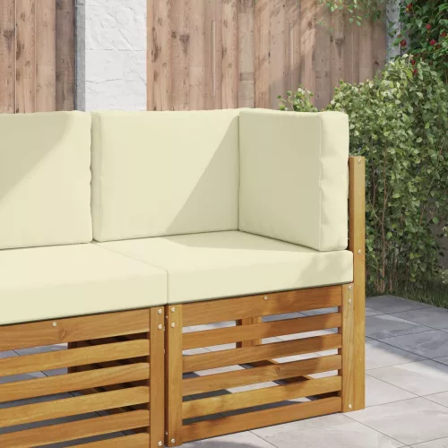 vidaXL Kültéri kanapé párna 3 pcs Krém Poliészter