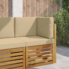 vidaXL Kültéri kanapé párna 3 pcs Bézs Poliészter