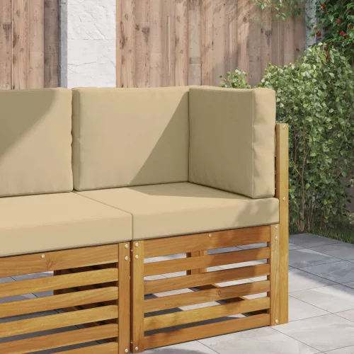 vidaXL Kültéri kanapé párna 3 pcs Bézs Poliészter