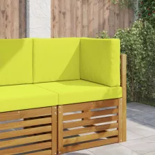 vidaXL Kültéri kanapé párna 3 pcs Zöld Poliészter