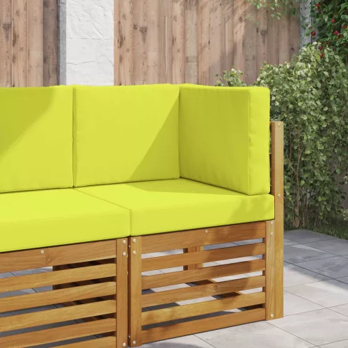 vidaXL Kültéri kanapé párna 3 pcs Zöld Poliészter