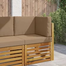   vidaXL Kültéri kanapé párna 3 pcs Tópszínű Poliészter