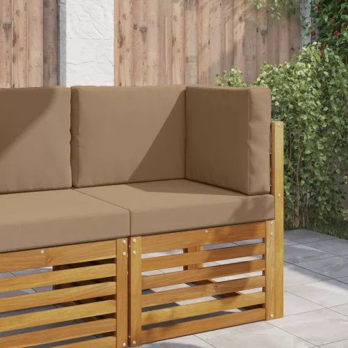 vidaXL Kültéri kanapé párna 3 pcs Tópszínű Poliészter