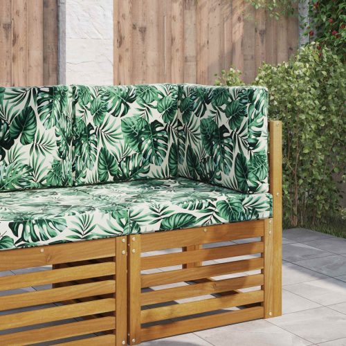 vidaXL Kültéri kanapé párna 3 pcs Levél mintázat Poliészter