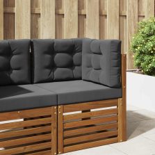 vidaXL Kültéri kanapé párna 3 pcs Antracit Poliészter