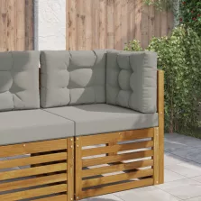 vidaXL Kültéri kanapé párna 3 pcs Szürke Poliészter