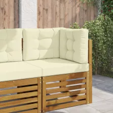 vidaXL Kültéri kanapé párna 3 pcs Krém Poliészter