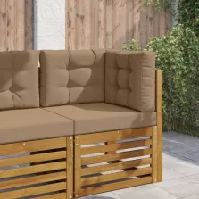   vidaXL Kültéri kanapé párna 3 pcs Tópszínű Poliészter