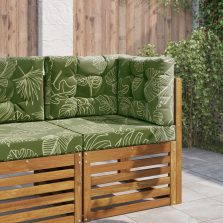   vidaXL Kültéri kanapé párna 3 pcs Levélminta Poliészter