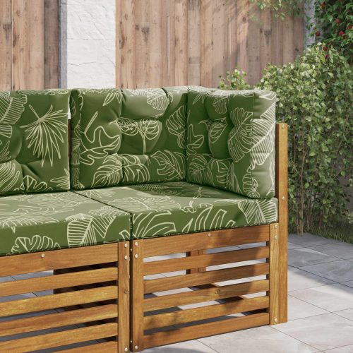 vidaXL Kültéri kanapé párna 3 pcs Levélminta Poliészter