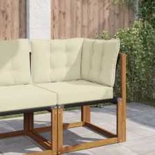 vidaXL Kültéri kanapé párna 3 pcs Krém Poliészter