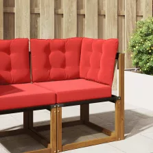 vidaXL Kültéri kanapé párna 3 pcs Piros Poliészter