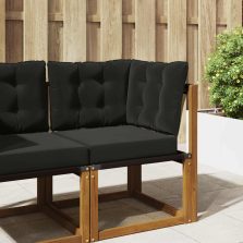 vidaXL Kültéri kanapé párna 3 pcs Fekete Poliészter