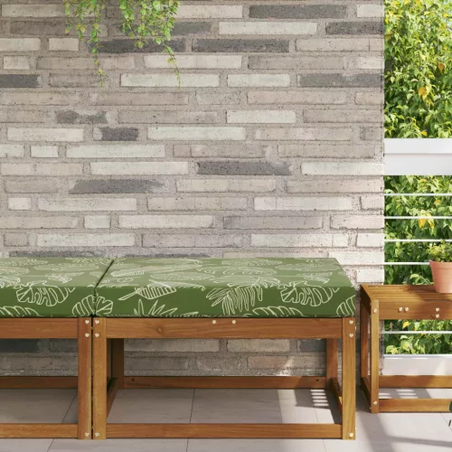 vidaXL Kültéri kanapé párna Levélminta 80 x 80 x 8 cm Poliészter