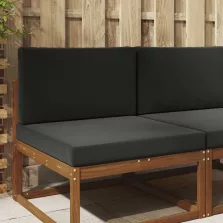 vidaXL Kültéri kanapé párna 2 pcs Fekete Poliészter