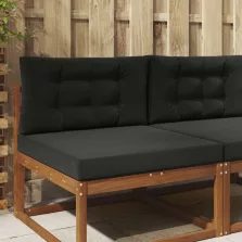 vidaXL Kültéri kanapé párna 2 pcs Fekete Poliészter