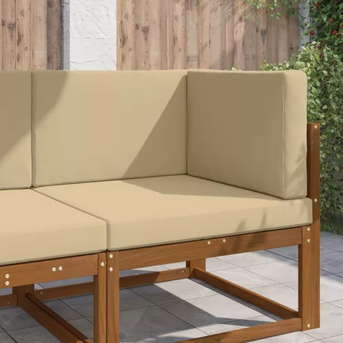 vidaXL Kültéri kanapé párna 3 pcs Bézs Poliészter