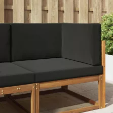 vidaXL Kültéri kanapé párna 3 pcs Fekete Poliészter