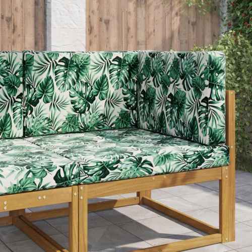 vidaXL Kültéri kanapé párna 3 pcs Levél mintázat Poliészter