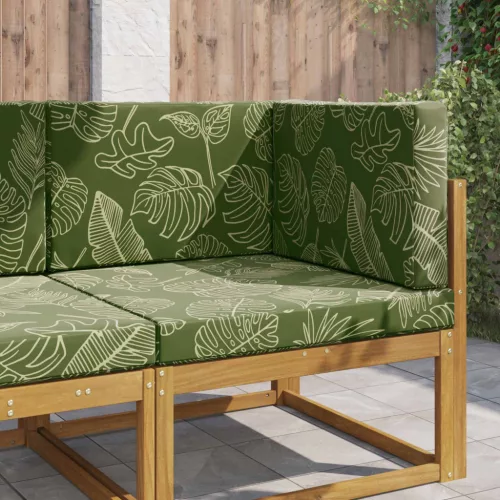 vidaXL Kültéri kanapé párna 3 pcs Levélminta Poliészter