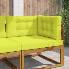 vidaXL Kültéri kanapé párna 3 pcs Zöld Poliészter